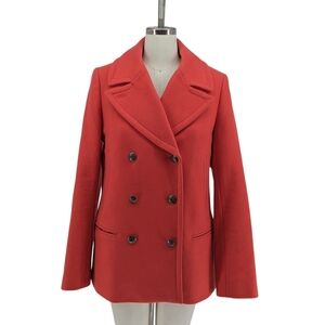 00777 Banana Republic Double Breasted Wool Peacoat Coral size Small preppy
